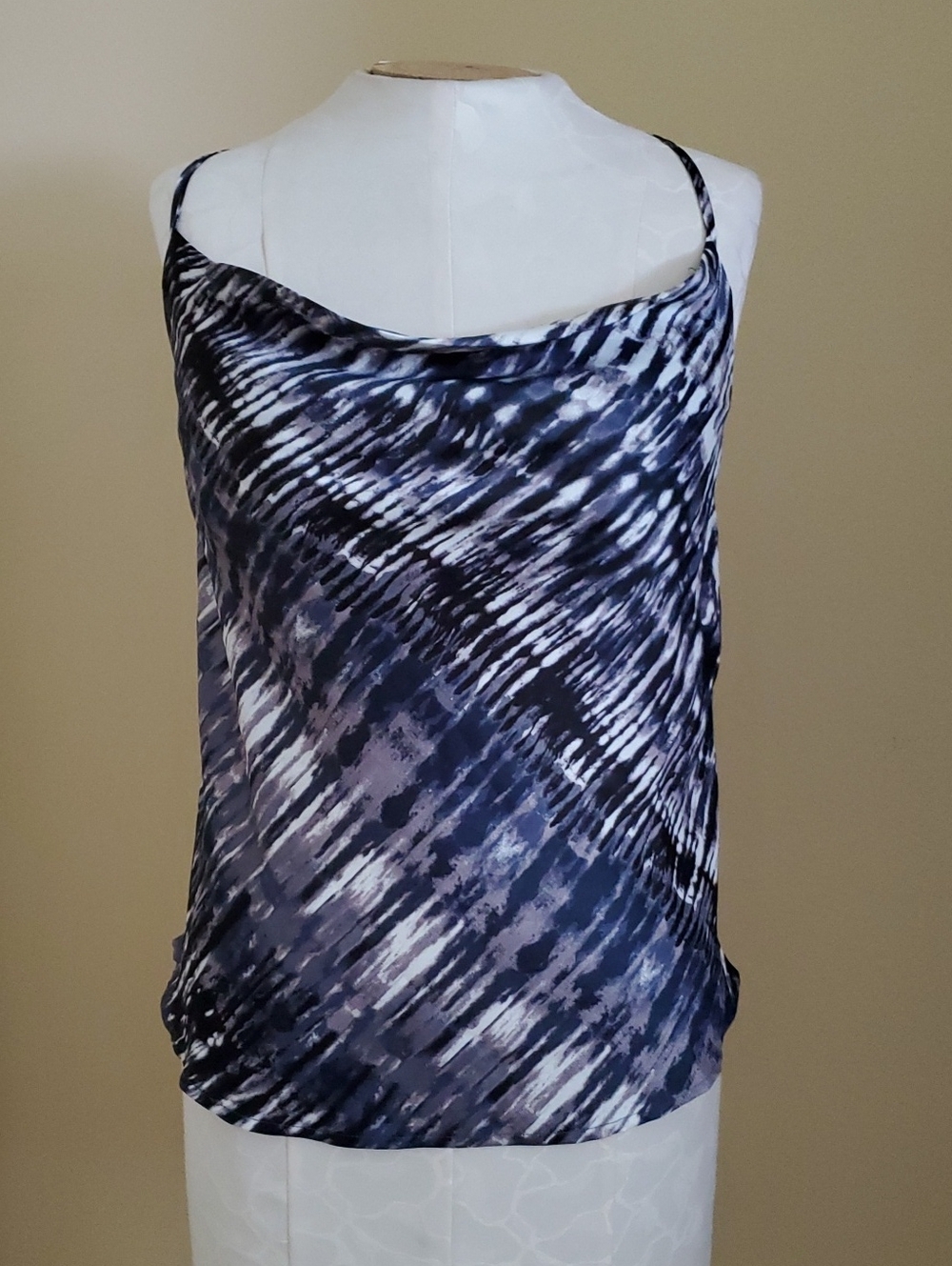 Lovestitch Navy & White Abstract Spaghetti Strap Top NWT
